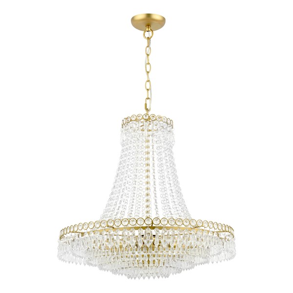 (image for) Laura Ashley Enid 5 Light Grande Chandelier Glass and Matt Antique Brass